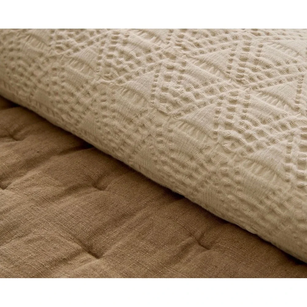 Pottery Barn Diamond Matelasse King Sham Oatmeal Ivory 100% Cotton New